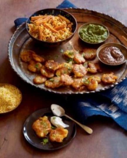 Potato chaat with Cilantro-mint chutney